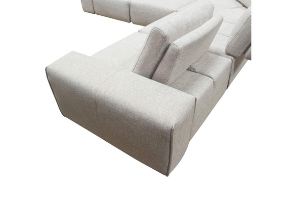 JAZZ4AC1SC2ARLB Jazz Modular 5-seater Corner Sectional With Adjustable Backrests In Light Brown Fabric