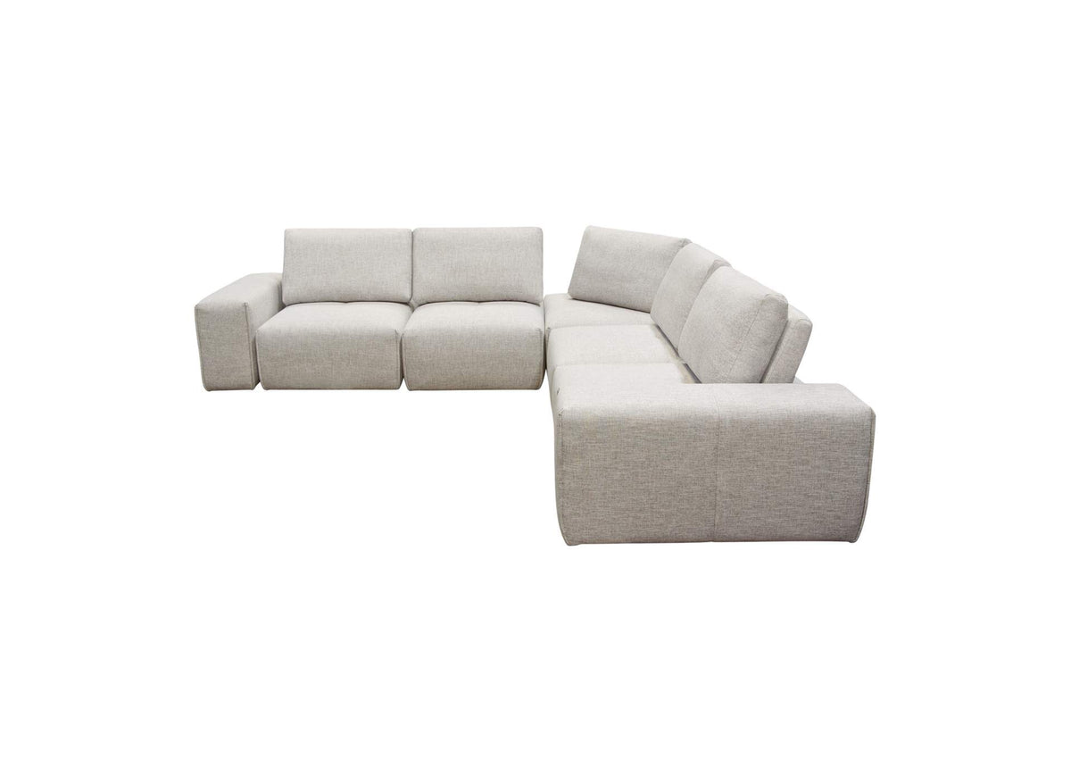JAZZ4AC1SC2ARLB Jazz Modular 5-seater Corner Sectional With Adjustable Backrests In Light Brown Fabric