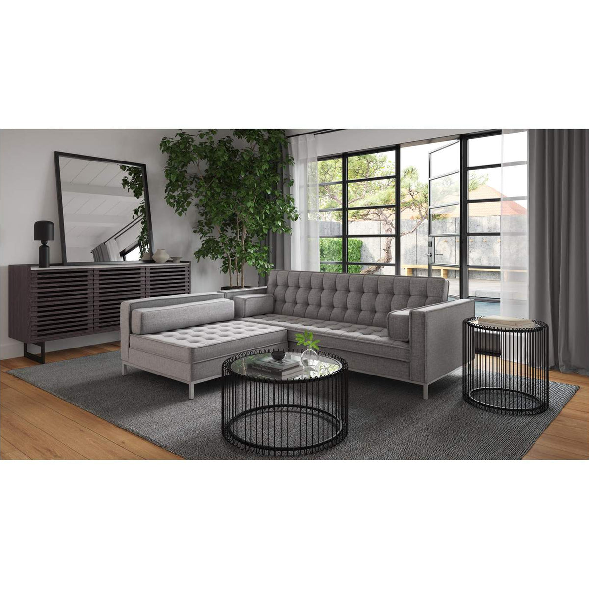 JD-1023-07-0 Paloma Sideboard Charcoal Grey