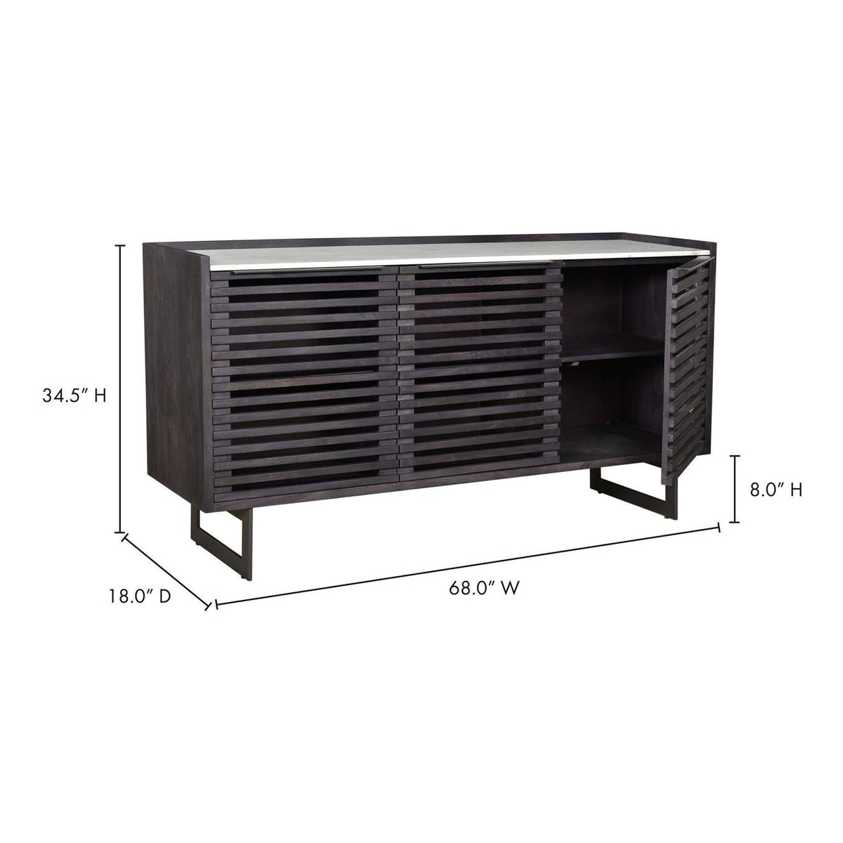 JD-1023-07-0 Paloma Sideboard Charcoal Grey