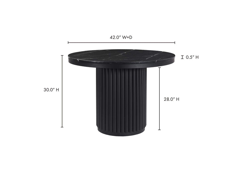 JD-1034-02-0 Tower Dining Table Black Marble