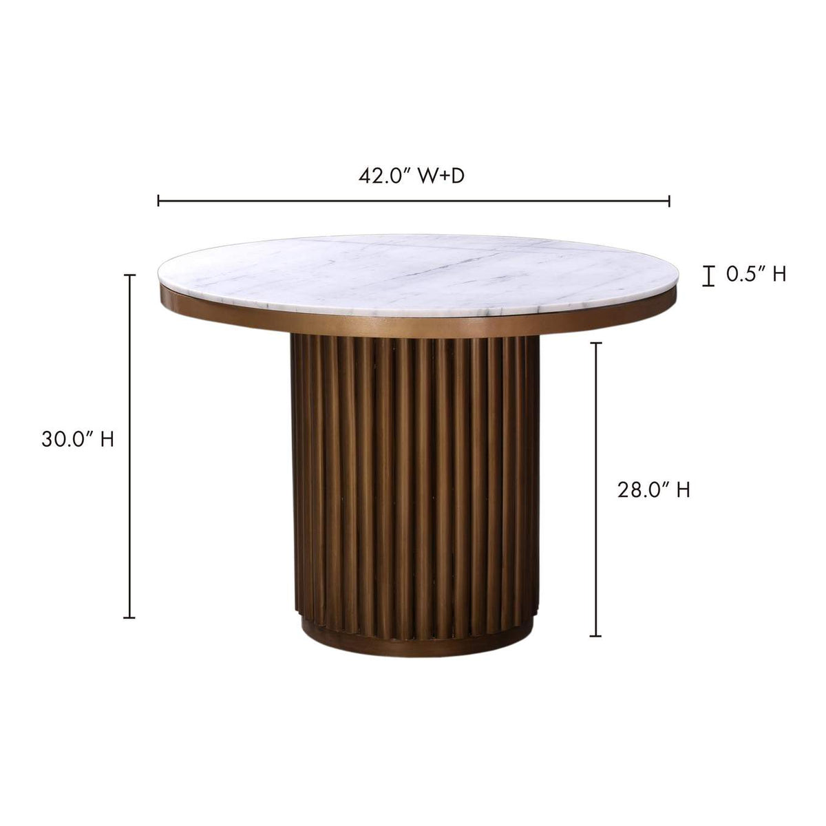 JD-1034-51-0 Tower Dining Table White Marble