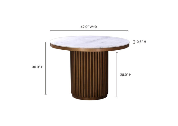JD-1034-51-0 Tower Dining Table White Marble