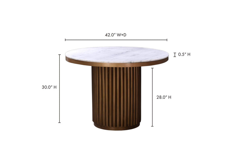 JD-1034-51-0 Tower Dining Table White Marble