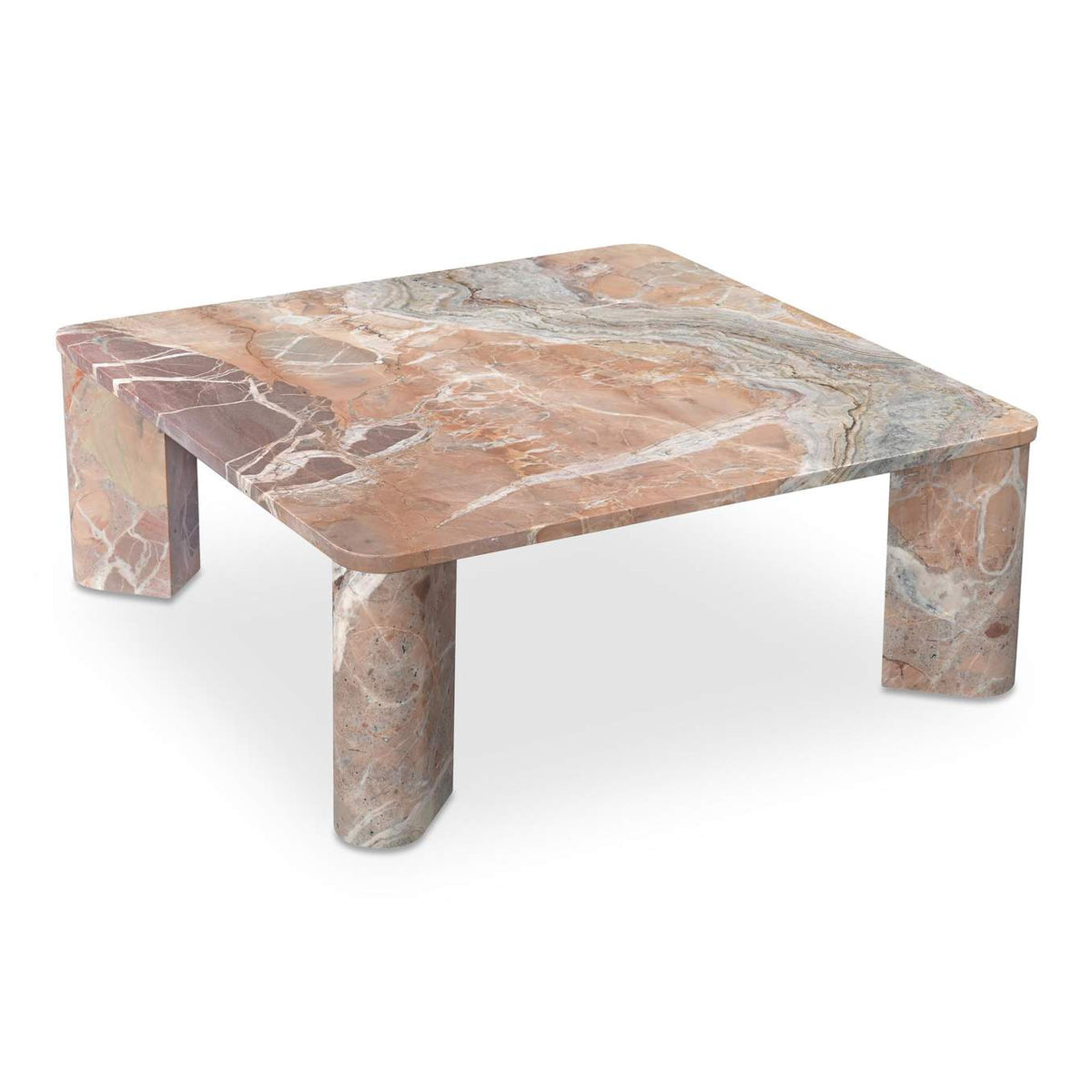 JD-1048-12-0 Segment Coffee Table Orange Levante Marble