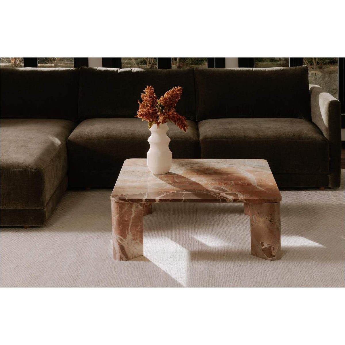 JD-1048-12-0 Segment Coffee Table Orange Levante Marble