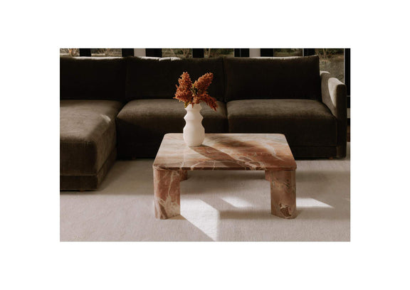 JD-1048-12-0 Segment Coffee Table Orange Levante Marble