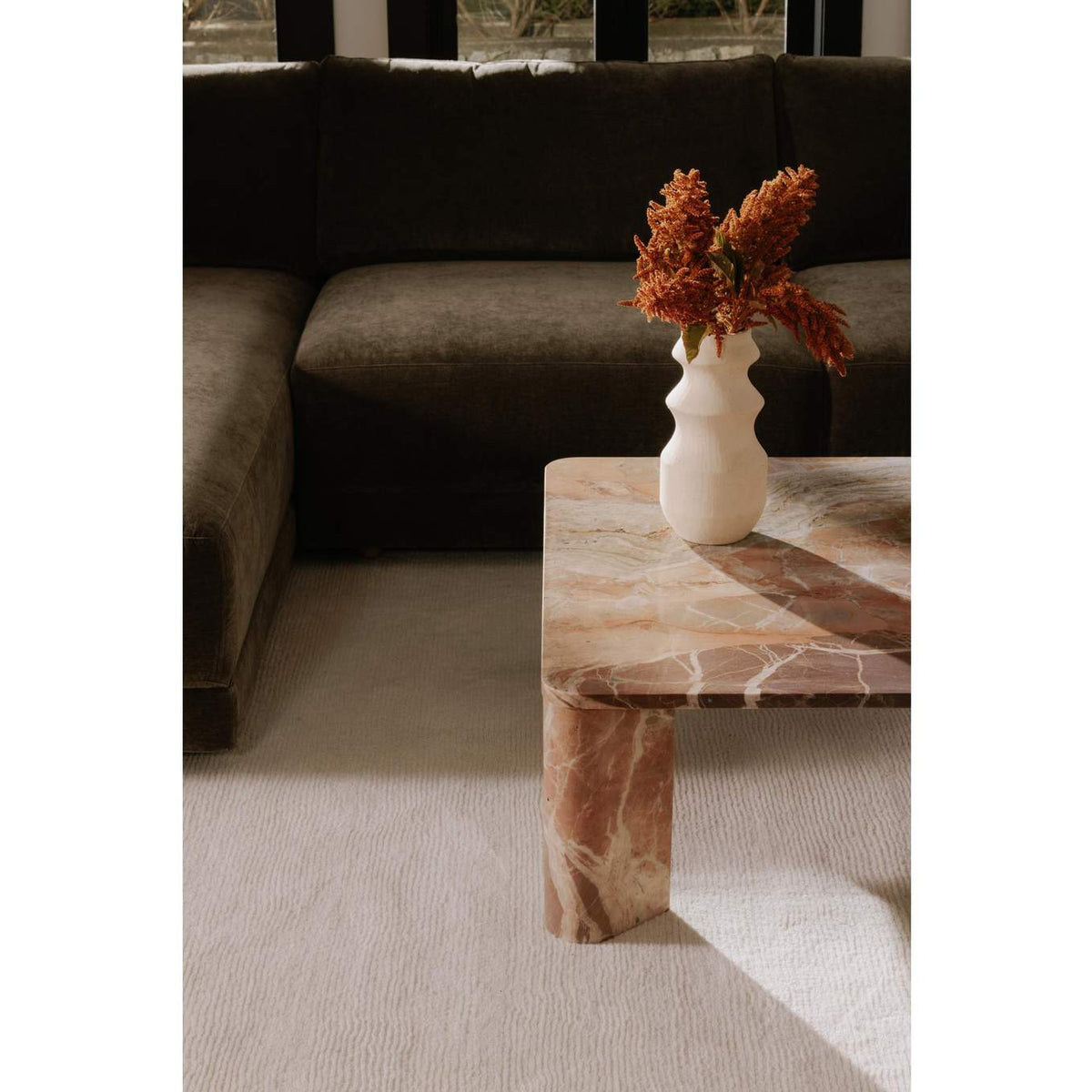 JD-1048-12-0 Segment Coffee Table Orange Levante Marble