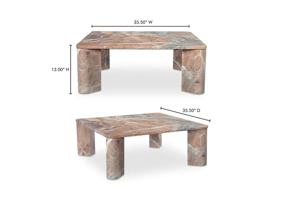 JD-1048-12-0 Segment Coffee Table Orange Levante Marble