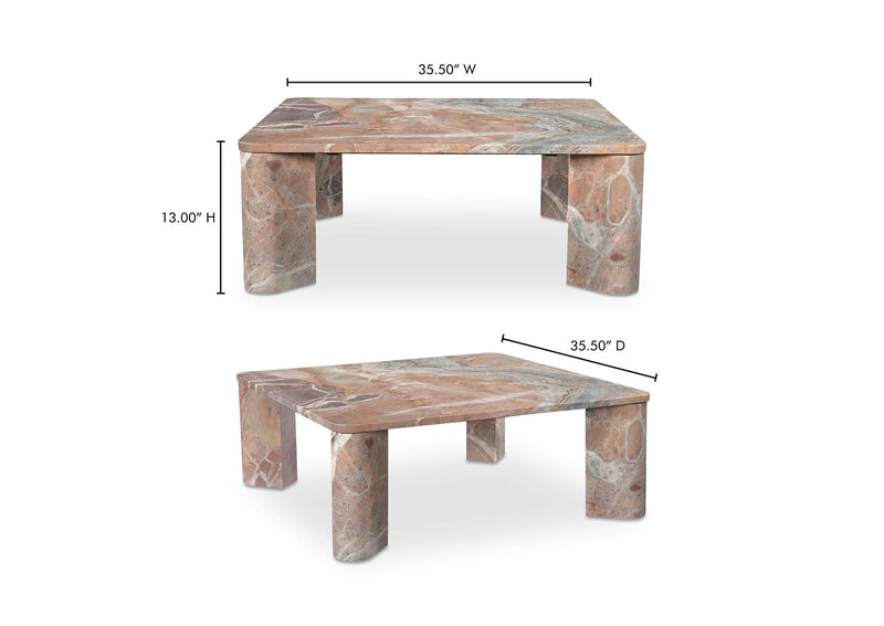 JD-1048-12-0 Segment Coffee Table Orange Levante Marble