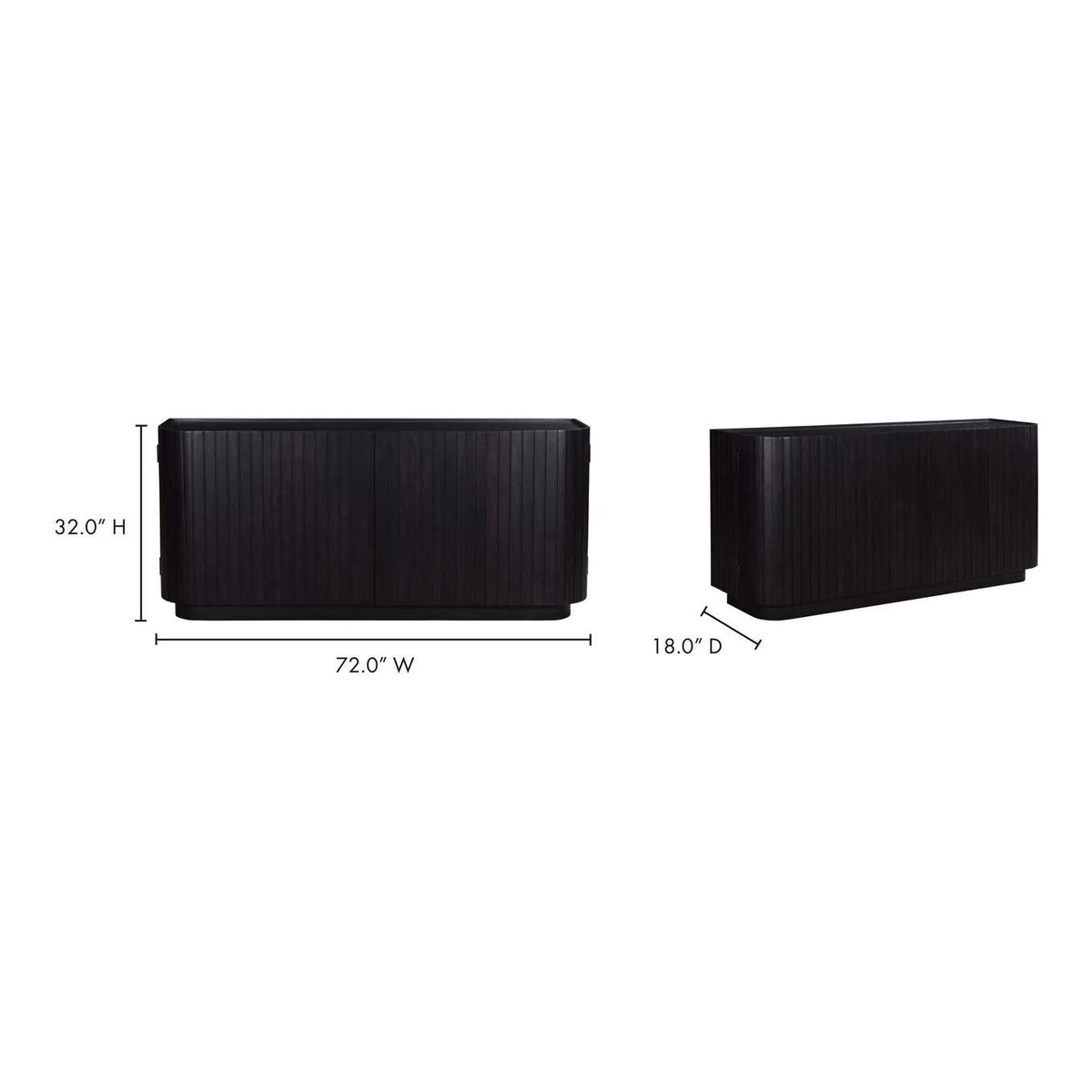 JD-1050-02 Povera 4 Door Sideboard Black