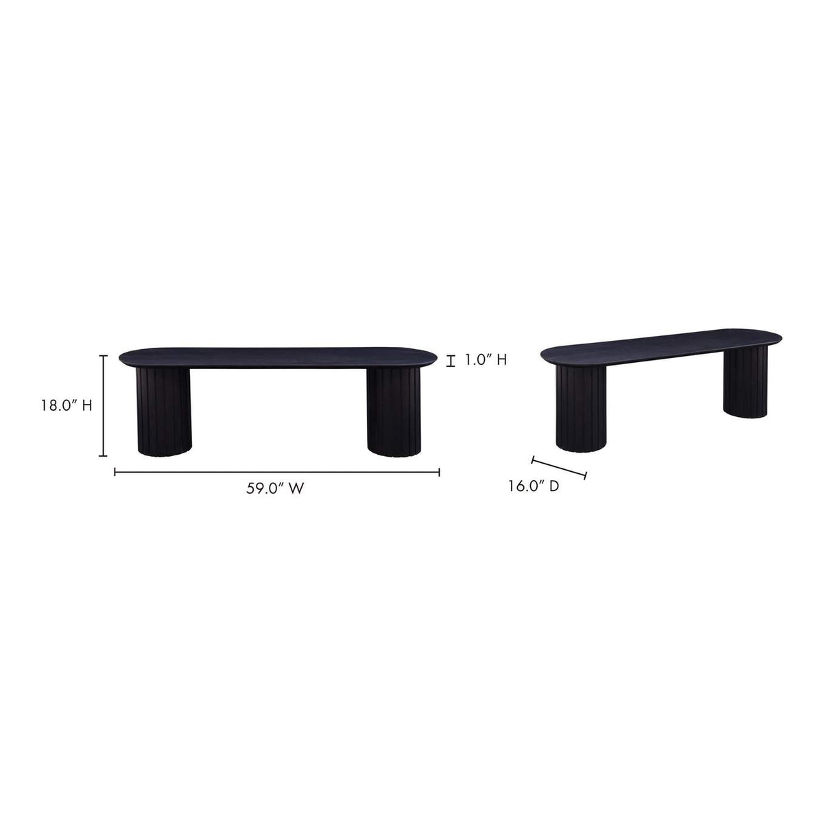 JD-1053-02-0 Povera Dining Bench Black