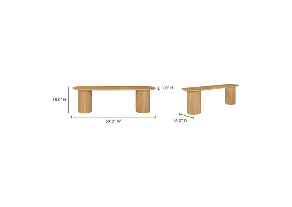 JD-1053-24-0 Povera Dining Bench Natural Oak