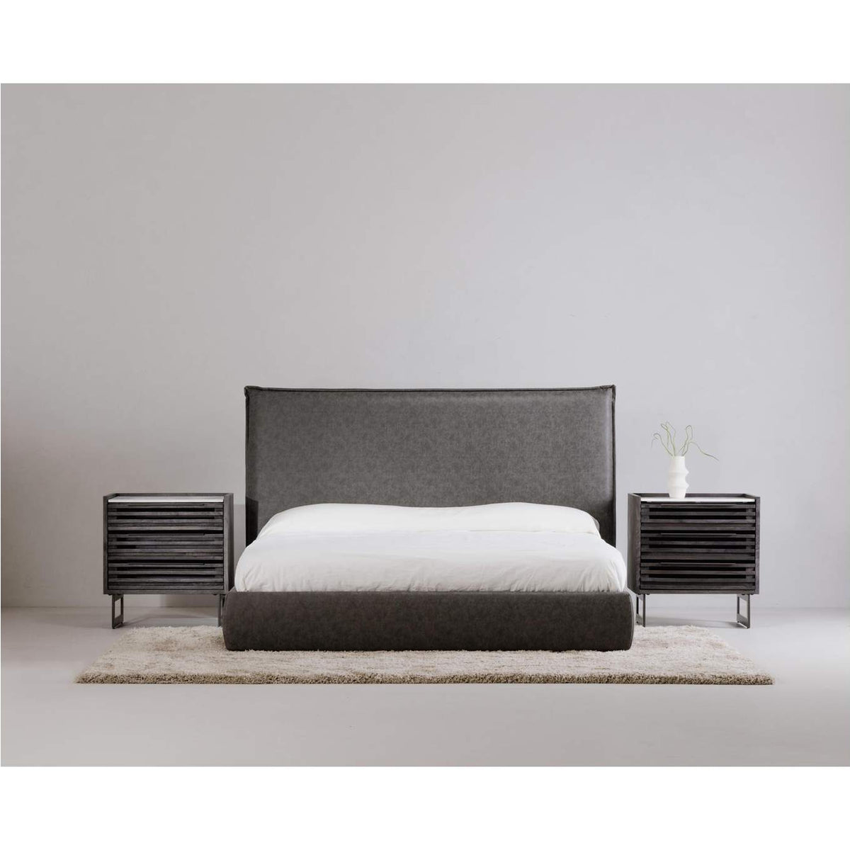 JD-1058-07-0 Paloma 3 Drawer Nightstand Charcoal Grey