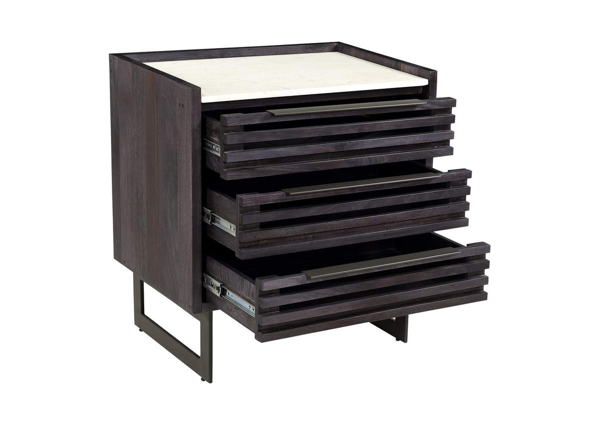 JD-1058-07-0 Paloma 3 Drawer Nightstand Charcoal Grey