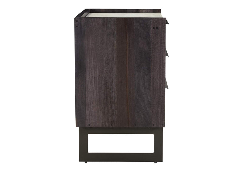 JD-1058-07-0 Paloma 3 Drawer Nightstand Charcoal Grey