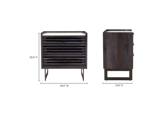 JD-1058-07-0 Paloma 3 Drawer Nightstand Charcoal Grey