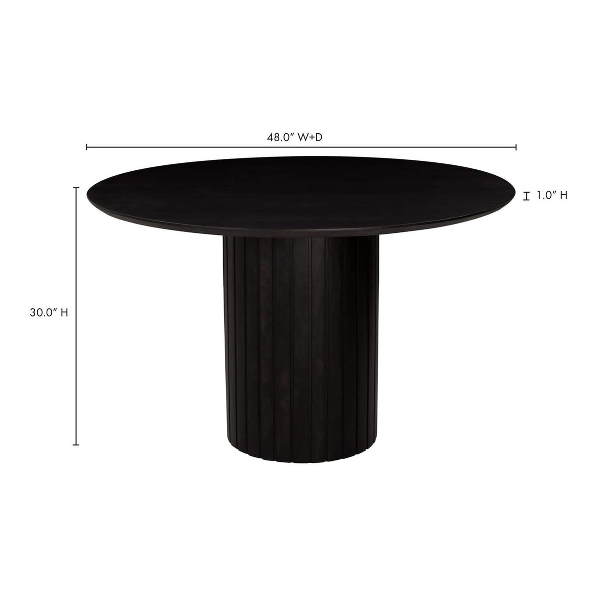 JD-1059-02-0 Povera Round Dining Table Black