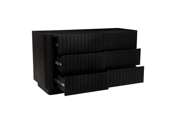 JD-1062-02 Povera 6 Drawer Dresser Black