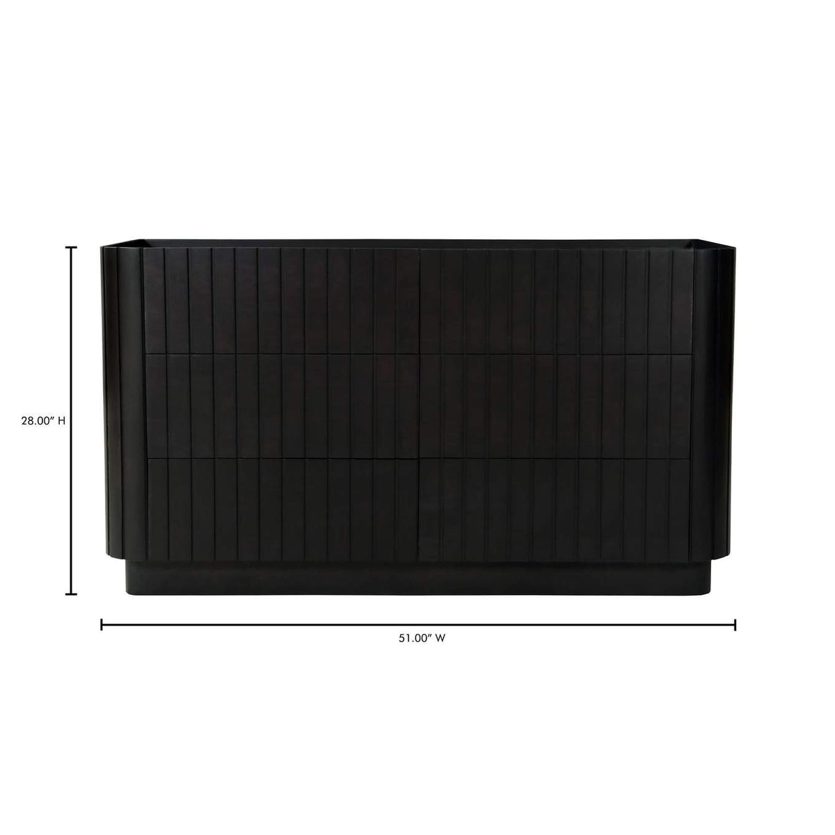 JD-1062-02 Povera 6 Drawer Dresser Black