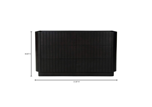JD-1062-02 Povera 6 Drawer Dresser Black