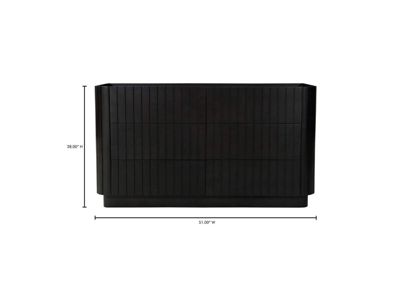 JD-1062-02 Povera 6 Drawer Dresser Black