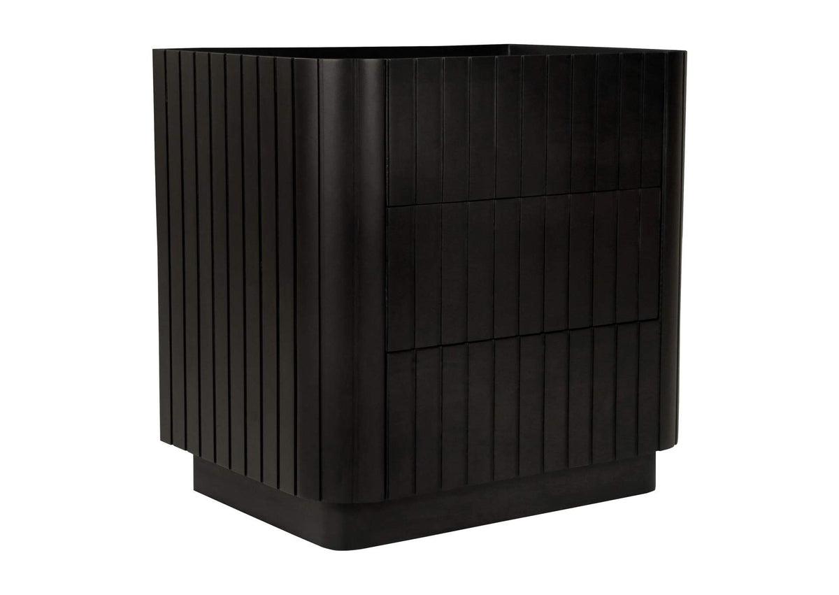 JD-1063-02 Povera 3 Drawer Nightstand Black