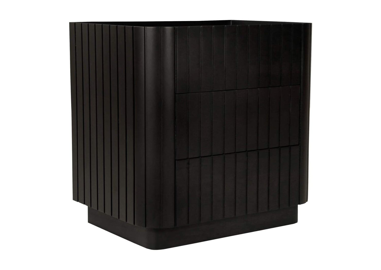 JD-1063-02 Povera 3 Drawer Nightstand Black