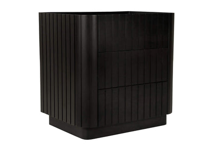 JD-1063-02 Povera 3 Drawer Nightstand Black