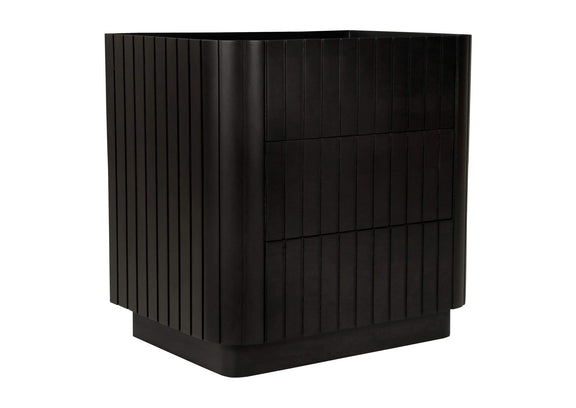 JD-1063-02 Povera 3 Drawer Nightstand Black