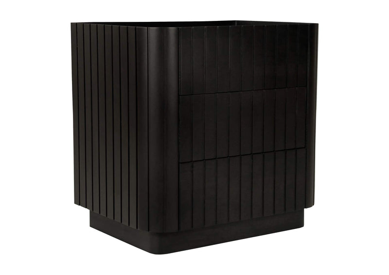 JD-1063-02 Povera 3 Drawer Nightstand Black