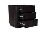 JD-1063-02 Povera 3 Drawer Nightstand Black