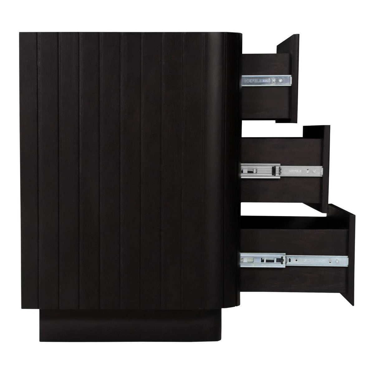 JD-1063-02 Povera 3 Drawer Nightstand Black