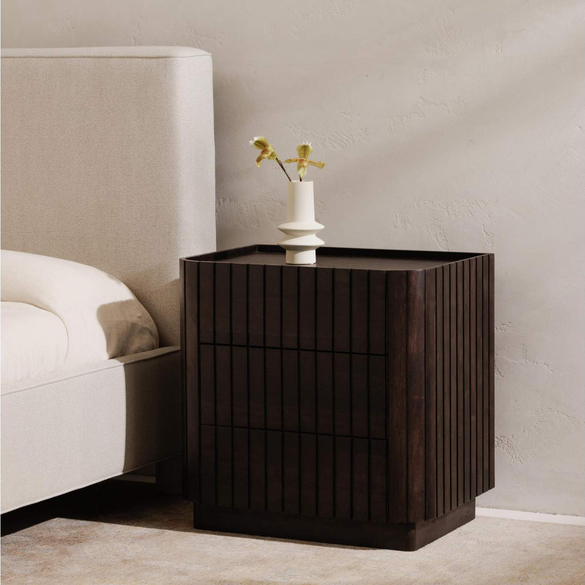 JD-1063-02 Povera 3 Drawer Nightstand Black