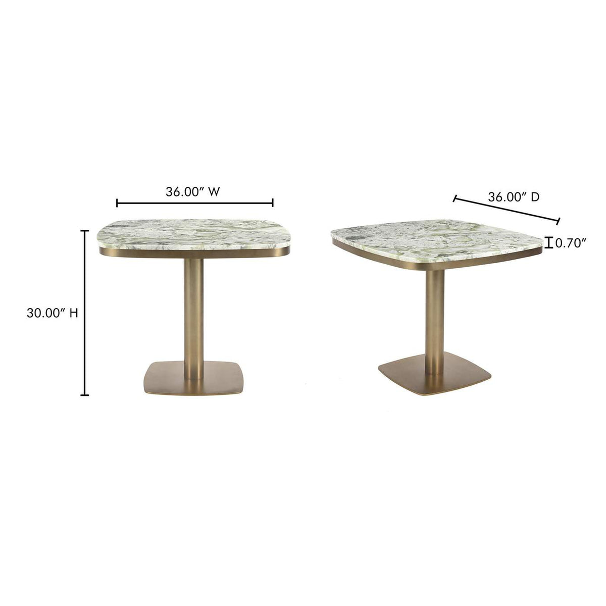 JD-1067-16-0 Celeste Cafe Table Green Onyx Marble