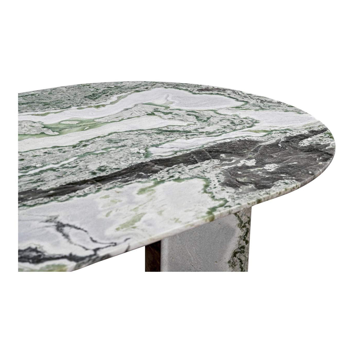 JD-1075-16-0 Celia Oval Dining Table Green Onyx Marble