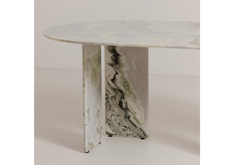JD-1075-16-0 Celia Oval Dining Table Green Onyx Marble