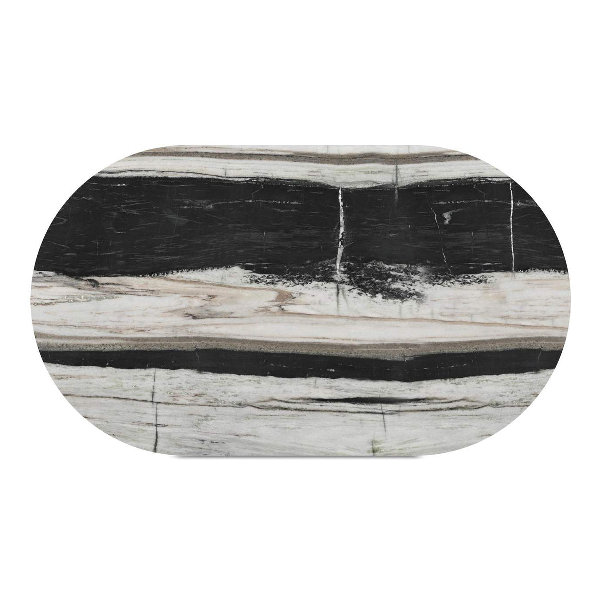 JD-1075-37-0 Celia Oval Dining Table Panda Marble