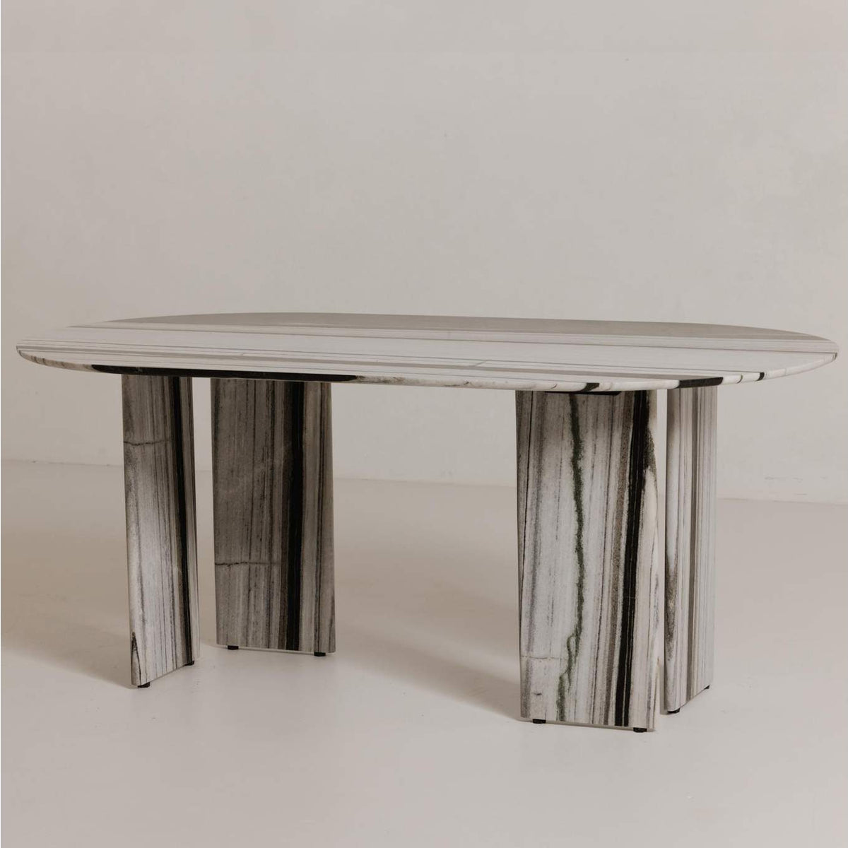 JD-1075-37-0 Celia Oval Dining Table Panda Marble