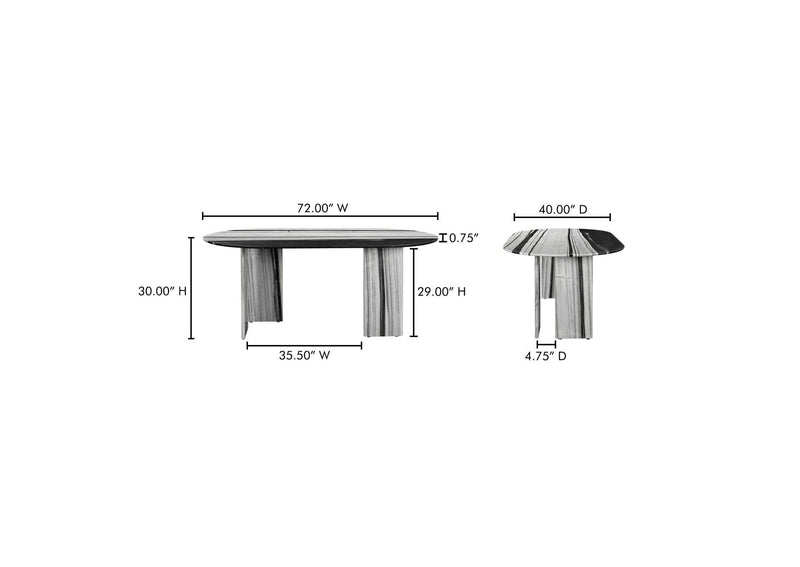 JD-1075-37-0 Celia Oval Dining Table Panda Marble