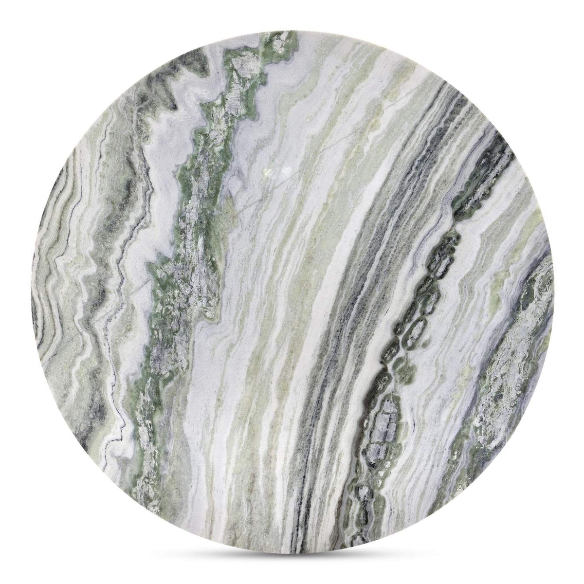 JD-1076-16-0 Celia Round Dining Table Green Onyx Marble