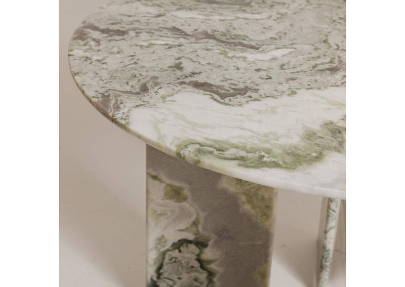 JD-1076-16-0 Celia Round Dining Table Green Onyx Marble