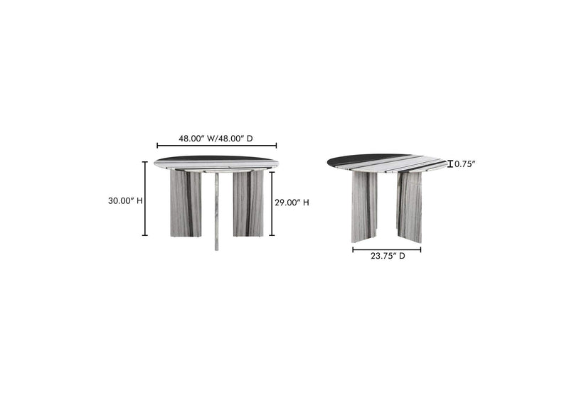 JD-1076-37-0 Celia Round Dining Table Panda Marble