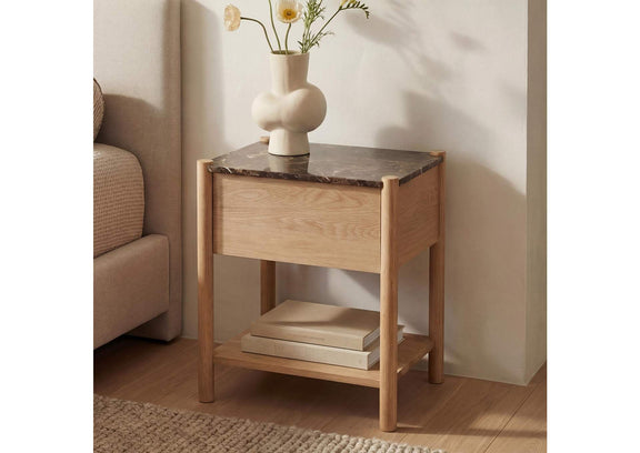 JD-1104-20 Elio Nightstand Dark Emperador Marble