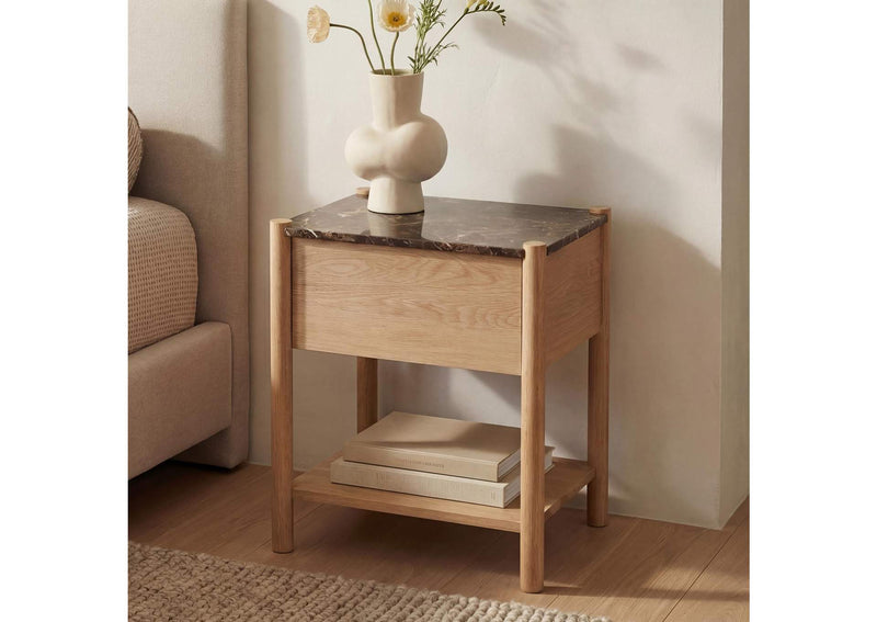 JD-1104-20 Elio Nightstand Dark Emperador Marble
