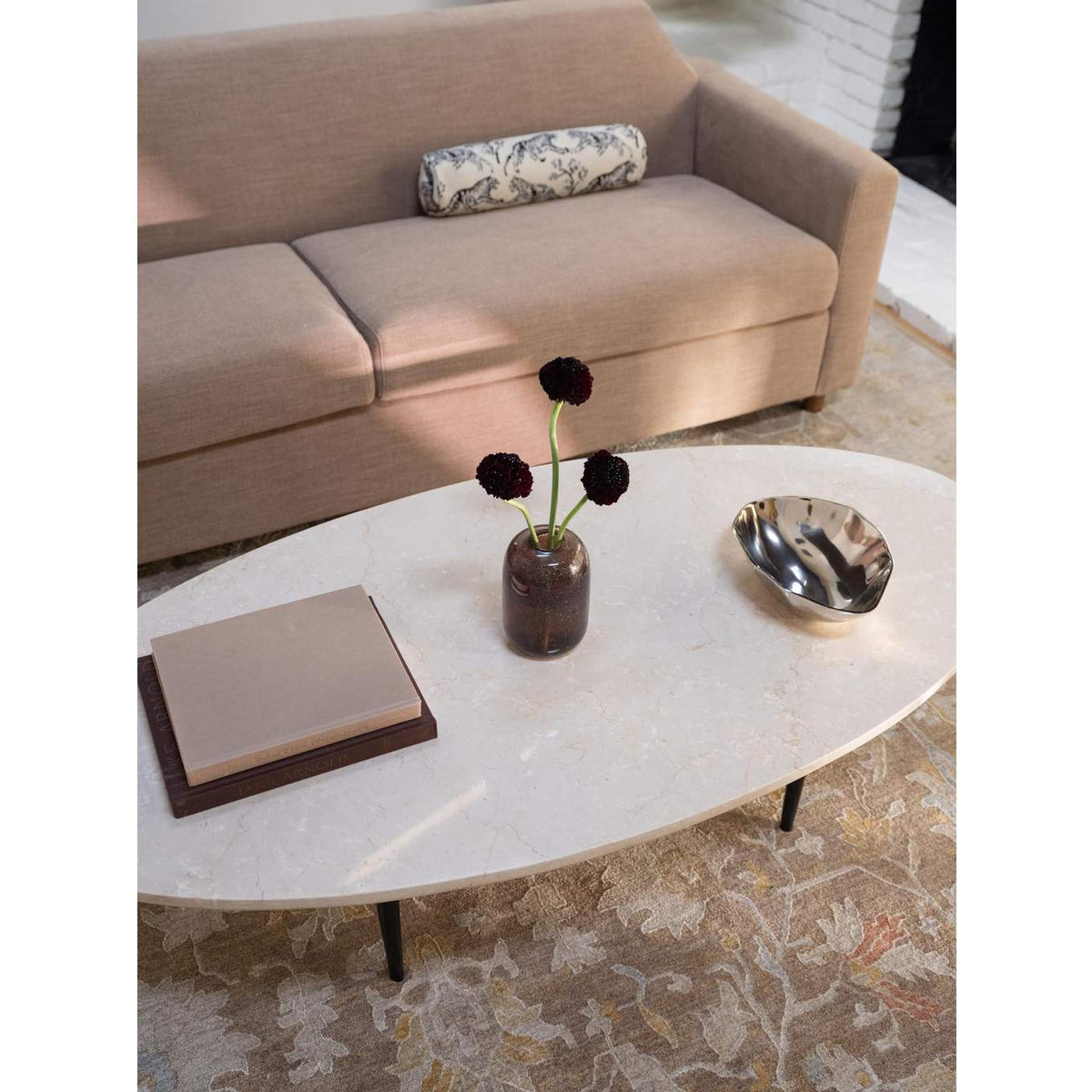 JD-1111-34-0 Winona Coffee Table Botticino Beige Marble