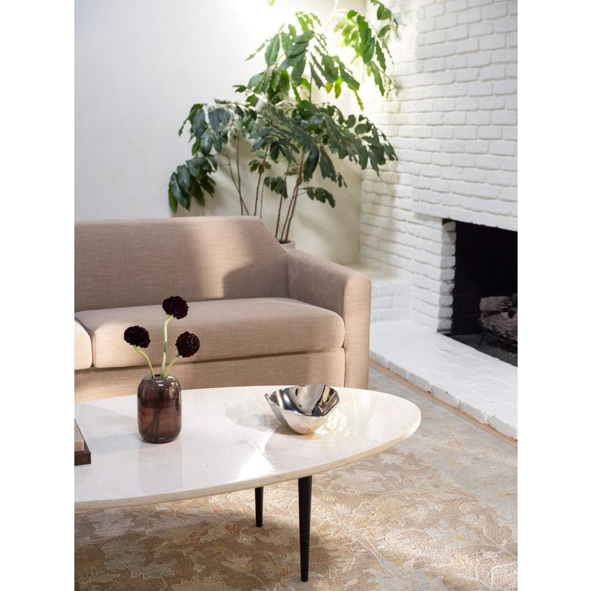 JD-1111-34-0 Winona Coffee Table Botticino Beige Marble