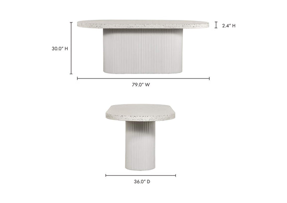 JK-1001-29-0 Lyon Outdoor Dining Table White Terrazzo