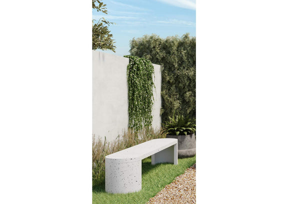 JK-1002-29 Lyon Outdoor Bench White Terrazzo