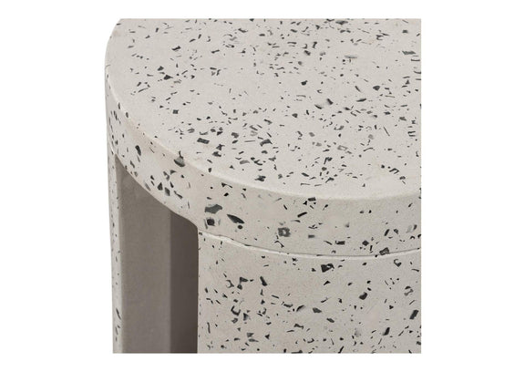 JK-1003-29 Lyon Outdoor Stool White Terrazzo
